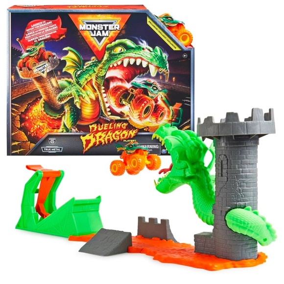 Monster Jam, Dueling Dragon Playset with Exclusive Dragon Monster Truck - Picture 2 of 7